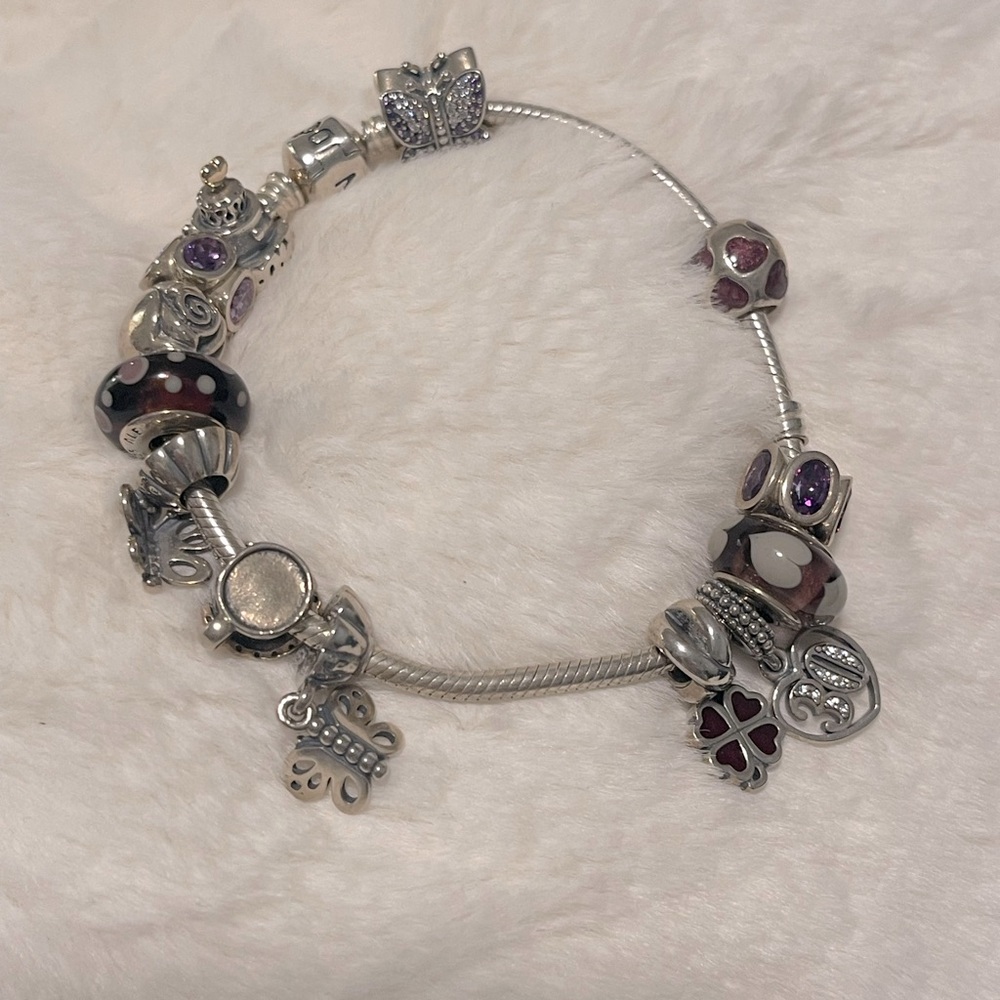 Pandora bracelet with charms